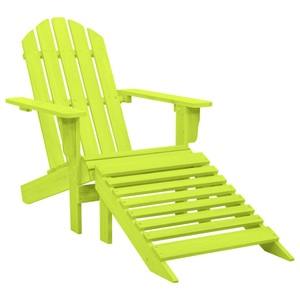 vidaXL, vidaXL Adirondack-Gartenstuhl mit Fußstütze Massivholz Tanne Grün, vidaXL Adirondack-Gartenstuhl mit Fußteil Massivholz Tanne Grün