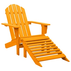 vidaXL, vidaXL Adirondack-Gartenstuhl mit Fußstütze Massivholz Tanne Orange, 