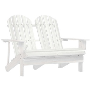 vidaXL, vidaXL 2-Sitzer Adirondack-Gartenbank Massivholz Tanne Weiß
