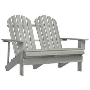 vidaXL, vidaXL 2-Sitzer Adirondack-Gartenbank Massivholz Tanne Grau