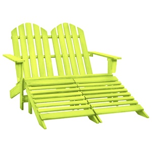 vidaXL, vidaXL 2-Sitzer Adirondack-Gartenbank mit Fußstütze Tannenholz Grün