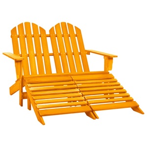 vidaXL, vidaXL 2-Sitzer Adirondack-Gartenbank mit Fußstütze Tannenholz Orange, 