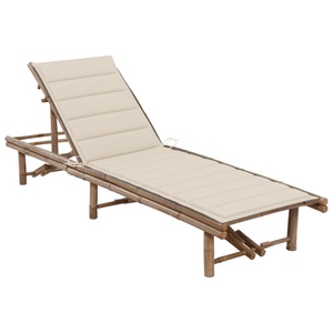 vidaXL, vidaXL Garten-Sonnenliege mit Auflage Bambus, 