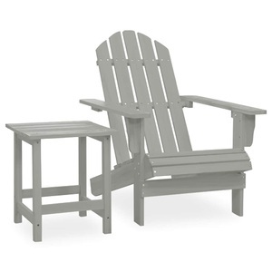 vidaXL, vidaXL Adirondack-Gartenstuhl mit Tisch Massivholz Tanne Grau