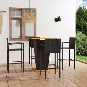 vidaXL, vidaXL 5-tlg. Gartenbar-Set Schwarz, 