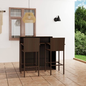vidaXL, vidaXL 3-tlg. Gartenbar-Set Braun, 