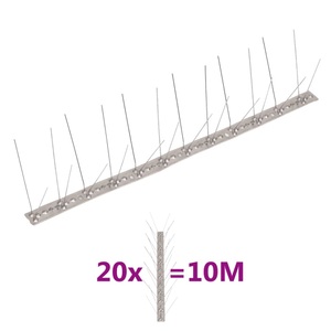 vidaXL, vidaXL 20-tlg. Vogelabwehr-Spikes-Set 10 m Edelstahl 4-reihig, VidaXL - Taubenabwehr spikes, One Size