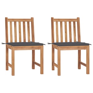 vidaXL, vidaXL Gartenstühle 2 Stk. mit Kissen Massivholz Teak, vidaXL Gartenstühle 2 Stk. mit Kissen Massivholz Teak