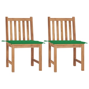 vidaXL, vidaXL Gartenstühle 2 Stk. mit Kissen Massivholz Teak
