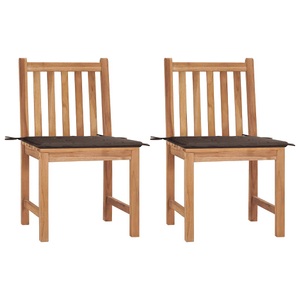 vidaXL, vidaXL Gartenstühle 2 Stk. mit Kissen Massivholz Teak, vidaXL Gartenstühle 2 Stk. mit Kissen Massivholz Teak