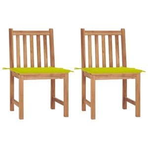 vidaXL, vidaXL Gartenstühle 2 Stk. mit Kissen Massivholz Teak, vidaXL Gartenstühle 2 Stk. mit Kissen Massivholz Teak