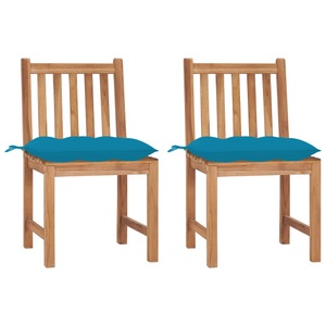 vidaXL, vidaXL Gartenstühle 2 Stk. mit Kissen Massivholz Teak, 