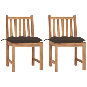 vidaXL, vidaXL Gartenstühle 2 Stk. mit Kissen Massivholz Teak