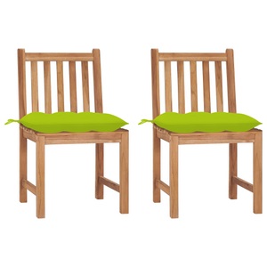 vidaXL, vidaXL Gartenstühle 2 Stk. mit Kissen Massivholz Teak, vidaXL Gartenstühle 2 Stk. mit Kissen Massivholz Teak