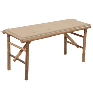 vidaXL, vidaXL Klappbare Gartenbank mit Auflage 118 cm Bambus