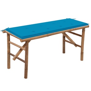 vidaXL, vidaXL Klappbare Gartenbank mit Auflage 118 cm Bambus, vidaXL Klappbare Gartenbank mit Auflage 118 cm Bambus