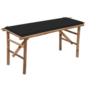 vidaXL, vidaXL Klappbare Gartenbank mit Auflage 118 cm Bambus