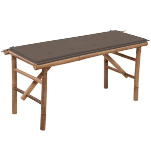 vidaXL, vidaXL Klappbare Gartenbank mit Auflage 118 cm Bambus