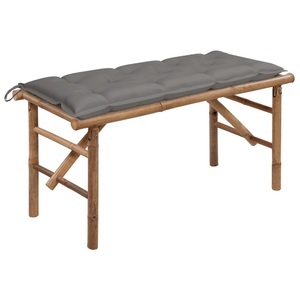 vidaXL, vidaXL Klappbare Gartenbank mit Auflage 118 cm Bambus