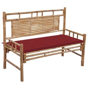 vidaXL, vidaXL Gartenbank mit Auflage 120 cm Bambus