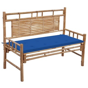 vidaXL, vidaXL Gartenbank mit Auflage 120 cm Bambus