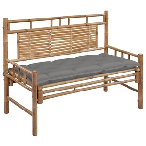 vidaXL, vidaXL Gartenbank mit Auflage 120 cm Bambus