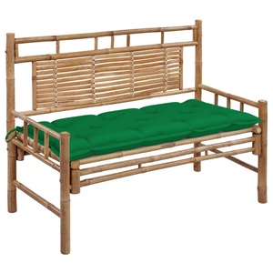 vidaXL, vidaXL Gartenbank mit Auflage 120 cm Bambus