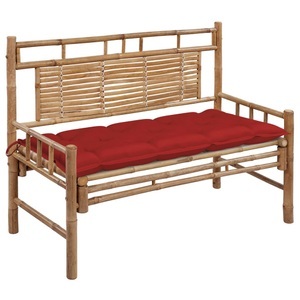 vidaXL, vidaXL Gartenbank mit Auflage 120 cm Bambus, vidaXL Gartenbank mit Auflage 120 cm Bambus