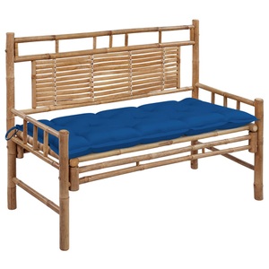 vidaXL, vidaXL Gartenbank mit Auflage 120 cm Bambus