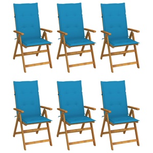 vidaXL, vidaXL Klappbare Gartenstühle 6 Stk. mit Auflagen Massivholz Akazie