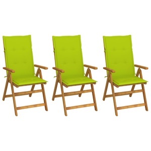 vidaXL, vidaXL Klappbare Gartenstühle 3 Stk. mit Auflagen Massivholz Akazie