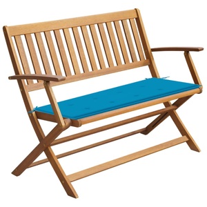 vidaXL, vidaXL Gartenbank mit Auflage 120 cm Massivholz Akazie