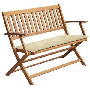 vidaXL, vidaXL Gartenbank mit Auflage 120 cm Massivholz Akazie