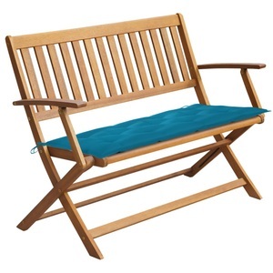 vidaXL, vidaXL Gartenbank mit Auflage 120 cm Massivholz Akazie, vidaXL Gartenbank mit Auflage 120 cm Massivholz Akazie