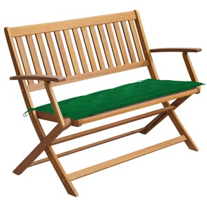 vidaXL, vidaXL Gartenbank mit Auflage 120 cm Massivholz Akazie