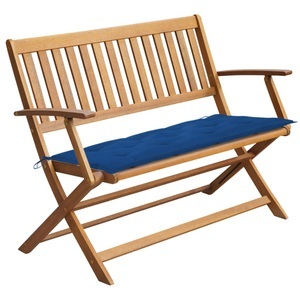 vidaXL, vidaXL Gartenbank mit Auflage 120 cm Massivholz Akazie, vidaXL Gartenbank mit Auflage 120 cm Massivholz Akazie