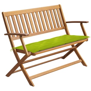 vidaXL, vidaXL Gartenbank mit Auflage 120 cm Massivholz Akazie