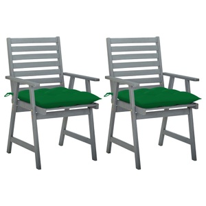 vidaXL, vidaXL Garten-Essstühle mit Kissen 2 Stk. Massivholz Akazie