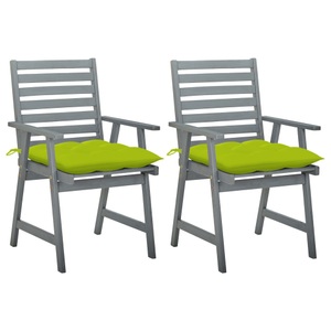 vidaXL, vidaXL Garten-Essstühle mit Kissen 2 Stk. Massivholz Akazie, vidaXL Garten-Essstühle mit Kissen 2 Stk. Massivholz Akazie