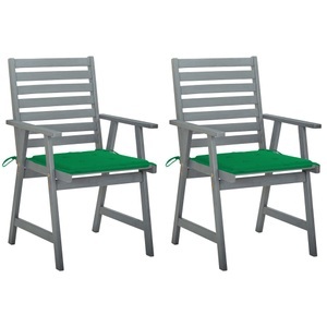 vidaXL, vidaXL Garten-Essstühle mit Kissen 2 Stk. Massivholz Akazie