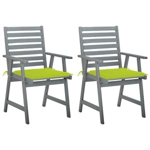 vidaXL, vidaXL Garten-Essstühle mit Kissen 2 Stk. Massivholz Akazie, vidaXL Garten-Essstühle mit Kissen 2 Stk. Massivholz Akazie
