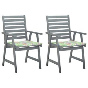 vidaXL, vidaXL Garten-Essstühle mit Kissen 2 Stk. Massivholz Akazie, 