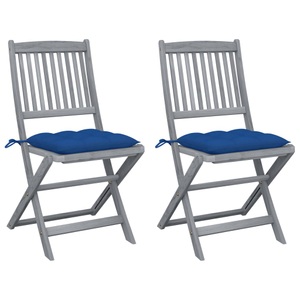 vidaXL, vidaXL Klappbare Gartenstühle 2 Stk. mit Kissen Massivholz Akazie