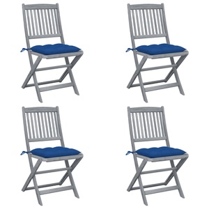 vidaXL, vidaXL Klappbare Gartenstühle 4 Stk. mit Kissen Massivholz Akazie