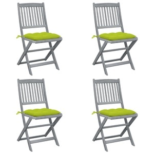 vidaXL, vidaXL Klappbare Gartenstühle 4 Stk. mit Kissen Massivholz Akazie