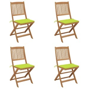 vidaXL, vidaXL Klappbare Gartenstühle 4 Stk. mit Kissen Massivholz Akazie