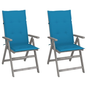 vidaXL, vidaXL Verstellbare Gartenstühle 2 Stk. mit Auflagen Massivholz Akazie
