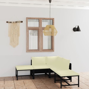 vidaXL, vidaXL 6-tlg. Garten-Lounge-Set mit Kissen Poly Rattan Schwarz, vidaXL 6-tlg. Garten-Lounge-Set mit Kissen Poly Rattan Schwarz
