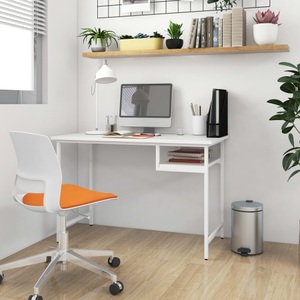vidaXL, vidaXL Computertisch Weiß 105x55x72 cm MDF und Metall, 