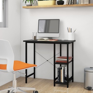 vidaXL, vidaXL Computertisch Schwarz 80x40x72 cm MDF und Metall, vidaXL Computertisch Schwarz 80x40x72 cm MDF und Metall